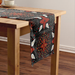 Elegant, festive feel symmetrical floral pattern kurzer tischläufer