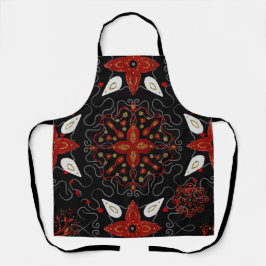 Elegant, festive feel symmetrical floral pattern schürze