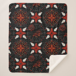 Elegant, festive feel symmetrical floral pattern sherpadecke