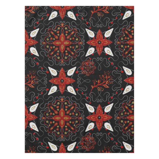 Elegant, festive feel symmetrical floral pattern tischdecke (Vorderseite)