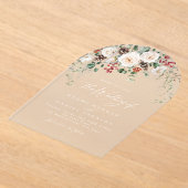 Elegant Festive Floral Holiday Winter Wedding Acryleinladungen (Ablage )