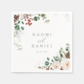 Elegant Festive Floral Holiday Winter Wedding  Serviette (Vorderseite)