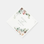 Elegant Festive Floral Holiday Winter Wedding  Serviette (Ecke)
