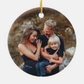 Elegant Festive Floral Joyful Family Christmas Keramik Ornament (Hinten)