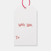 Elegant Festive Frohe Weihnachts-Wreath Red Bow Geschenkanhänger (Rückseite)