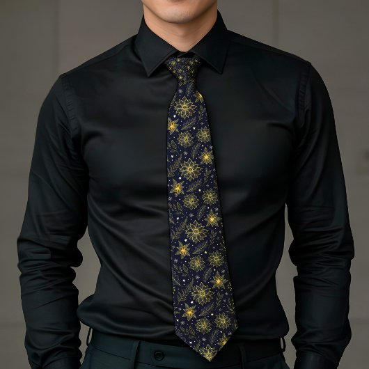 Elegant Festive Gold Accent Lux Aesthetics Necktie Krawatte