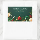 Elegant Festive Green Christmas Rechteckiger Aufkleber (Tasche)