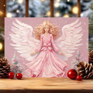 Elegant Festive Pink Angel Weihnachten