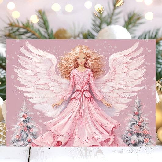 Elegant Festive Pink Angel Weihnachten