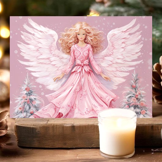 Elegant Festive Pink Angel Weihnachten