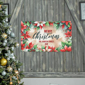 Elegant Festive Red and White Poinsettia Weihnacht Banner