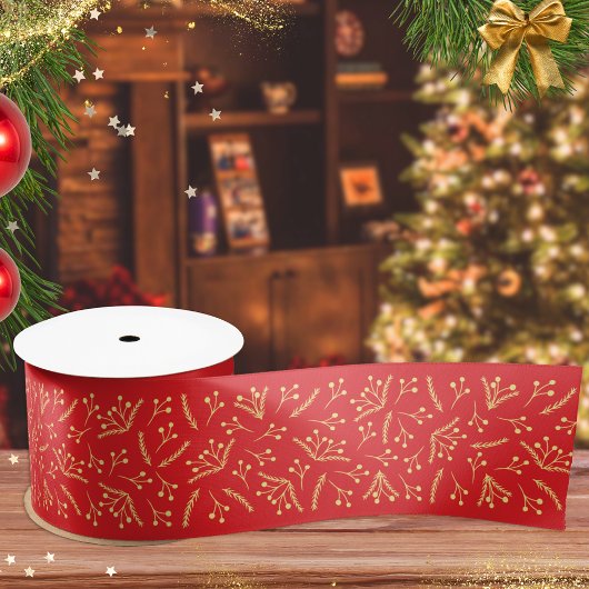 Elegant Festive Red Christmas Satinband