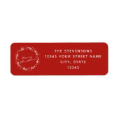 Elegant Festive Red Floral Wreath Frohe Weihnachte (Vorne)