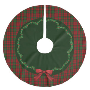 Elegant Festive Scottish Dunbar Kariert Tree Skirt Polyester Weihnachtsbaumdecke