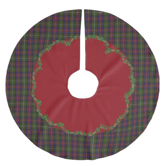 Elegant Festive Scottish Hargis Kariert Tree Skirt Polyester Weihnachtsbaumdecke (Vorderseite)