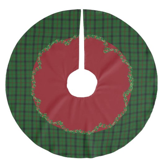 Elegant Festive Scottish Kincaid Kariert Tree Skir Polyester Weihnachtsbaumdecke (Vorderseite)