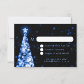 Elegant Festive Xmas Wedding RSVP Blue (Vorderseite)