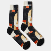 Elegant fett Abstrakt Rot und Schwarz moderne Sitt Socken (Rechts)