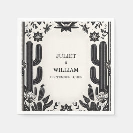 Elegant Fiesta Cactus Floral Mexican Wedding Serviette