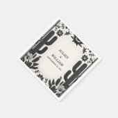 Elegant Fiesta Cactus Floral Mexican Wedding Serviette (Ecke)