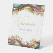 Elegant Fiesta Quinceanera Willkommen ID1029 Sockelschild (Vorderseite)