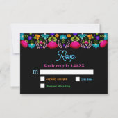 Elegant fiesta wedding rsvp karte (Vorderseite)