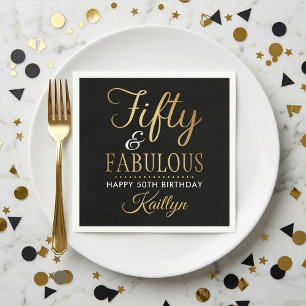 Elegant Fifty and Fabulous! 50. Geburtstagsfeier Serviette