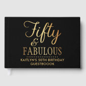 Elegant Fifty and Fabulous! 50th Birthday Party Gästebuch (Vorderseite)