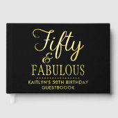 Elegant Fifty and Fabulous! 50th Birthday Party Gästebuch (Vorderseite)