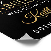 Elegant Fifty and Fabulous! 50th Birthday Party Poster (Ecke)