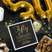 Elegant Fifty and Fabulous! 50th Birthday Party Serviette