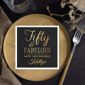 Elegant Fifty and Fabulous! 50th Birthday Party Serviette