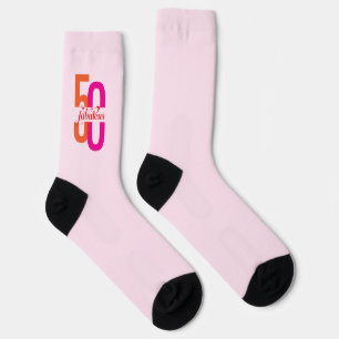 Elegant Fifty & Fabulous 50. Geburtstag Pink Socken