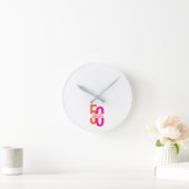 Elegant Fifty & Fabulous 50. Geburtstag Runde Wanduhr (Zuhause)