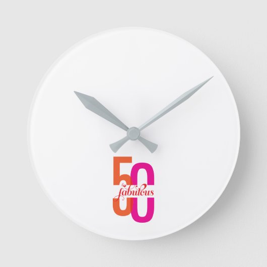 Elegant Fifty & Fabulous 50. Geburtstag Runde Wanduhr (Vorderseite)
