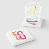 Elegant Fifty & Fabulous 50. Geburtstag Steinuntersetzer (Seitenansicht)