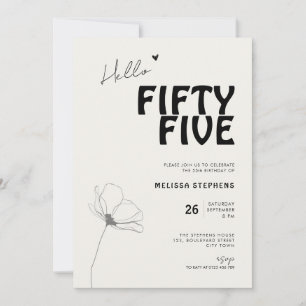 Elegant Fifty Five Bold Typografie 55. Geburtstag Einladung