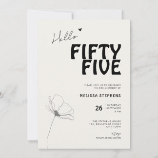 Elegant Fifty Five Bold Typografie 55. Geburtstag Einladung