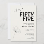 Elegant Fifty Five Bold Typography 55th Birthday Einladung (Vorderseite)