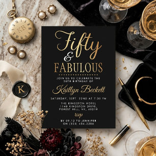 Elegant Fifty und Fabelhaft! 50. Geburtstagsfeier Einladung