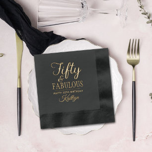 Elegant Fifty und Fabelhaft! 50. Geburtstagsfeier Servietten Mit Folie