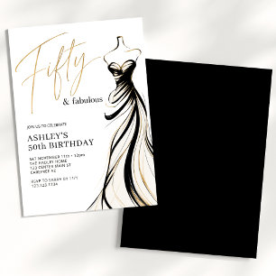 Elegant Fifty und Fabulous 50. Geburtstag Einladung