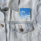 Elegant Figure Skater Silhouette Snowflakes Button (Beispiel)