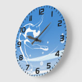 Elegant Figure Skater Silhouette Snowflakes Große Wanduhr (Winkel)