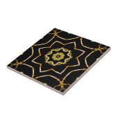 Elegant Filigree Funkelnd Shiny Gold & Black Mosai Fliese (Seite)