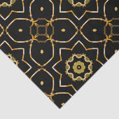 Elegant Filigree Funkelnd Shiny Gold & Black Mosai Seidenpapier (Ausschnitt)