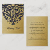 Elegant Filigree Navy Gold Wedding Begleitkarte (Vorne/Hinten)