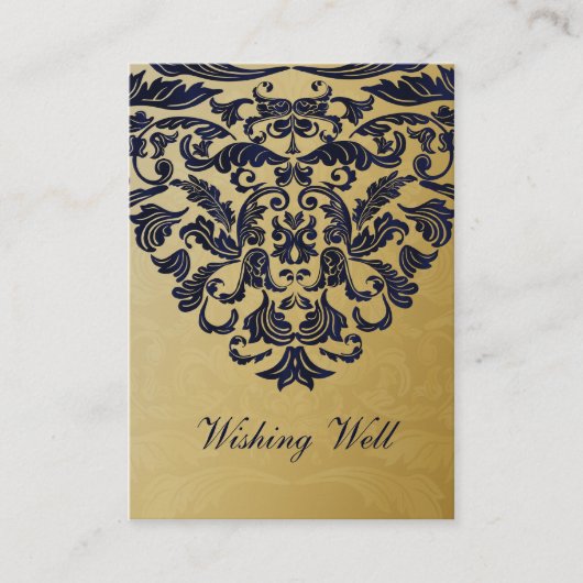 Elegant Filigree Navy Gold Wedding Begleitkarte (Vorderseite)