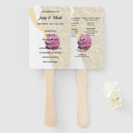 Elegant Filigree Wedding Gown Programm Fächer