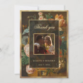 Elegant Fine Art Floral Still Life Wedding Dankeskarte (Vorderseite)